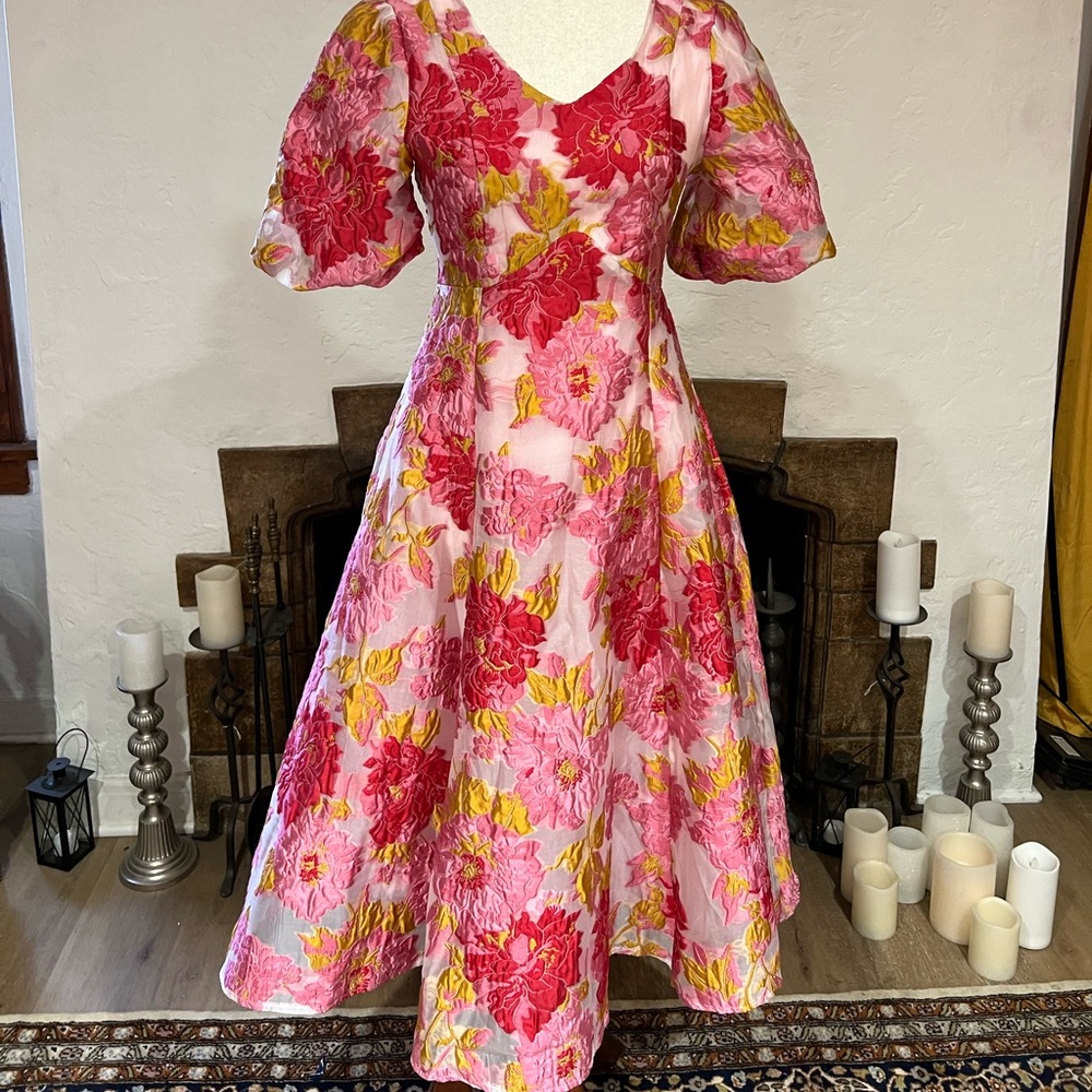 Vintage brocade floral dress size S